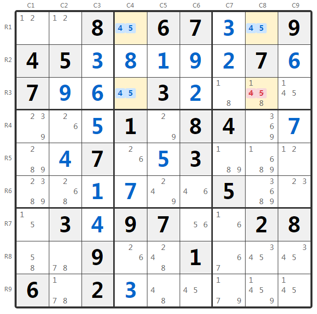 Приклад Unique Rectangle Type 1