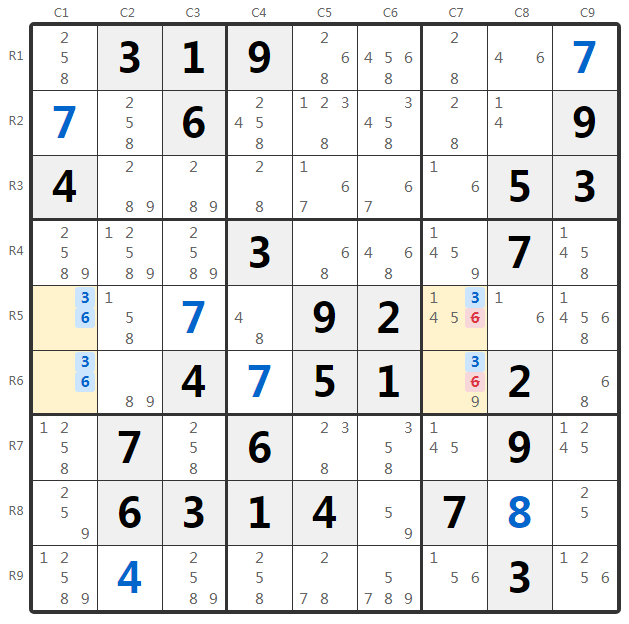 Приклад Unique Rectangle Type 4